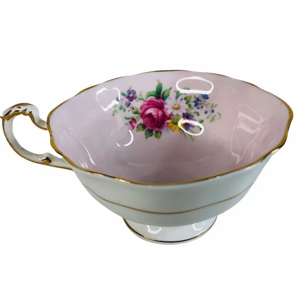 Paragon Teacup & Saucer Bone China Pink Cabbage Rose By Appointment Of Queen VTG